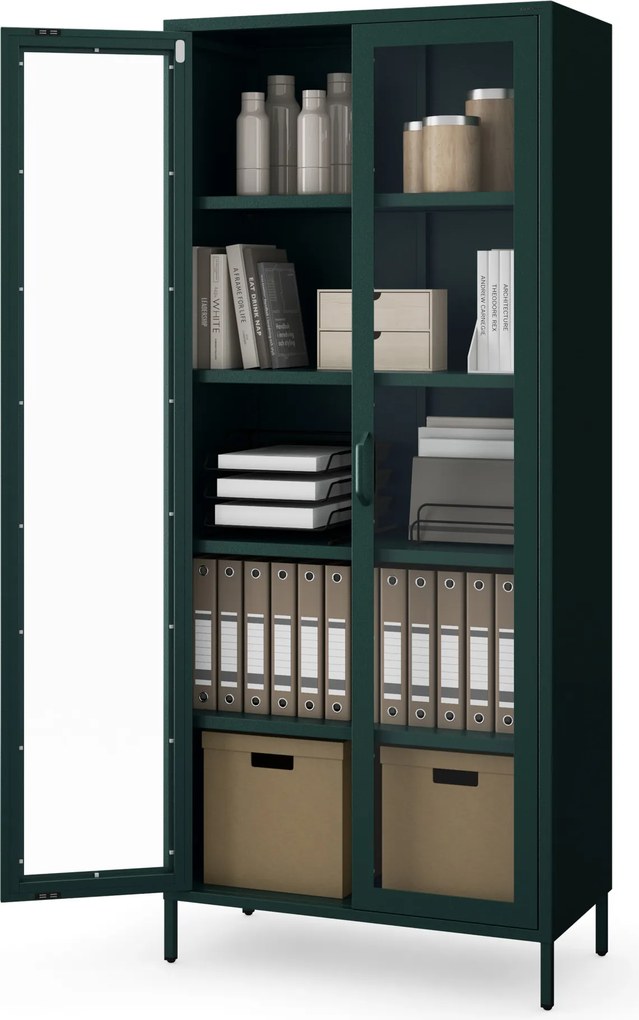 ANGELO vitrin, 800 x 1850 x 450 mm, Modern: palackzöld