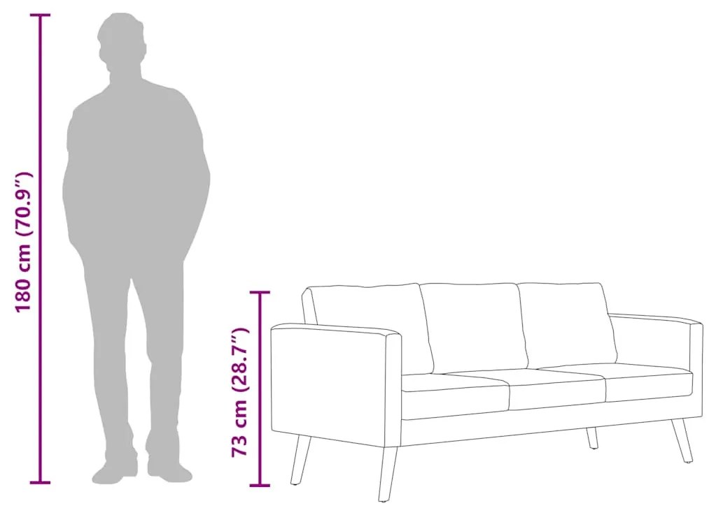 3-személyes kék szövetkanapé