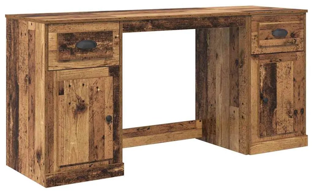 vidaXL Íróasztal szekrénnyel Öreg fa 154,5 x 50 x 75 cm Faanyag