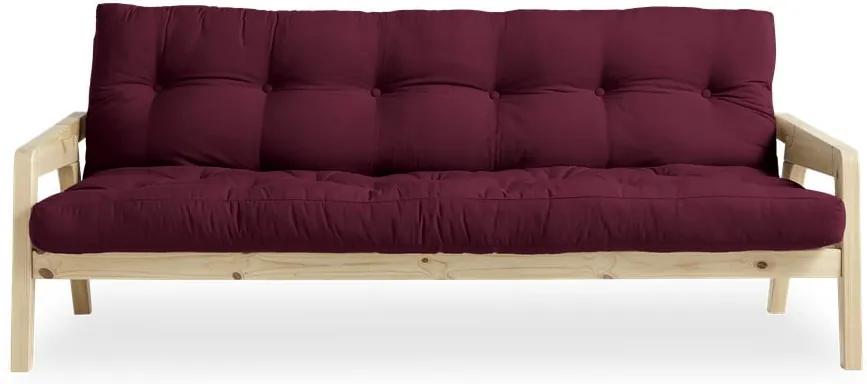 Grab Natural/Bordeaux borvörös variálható kinyitható kanapé - Karup Design