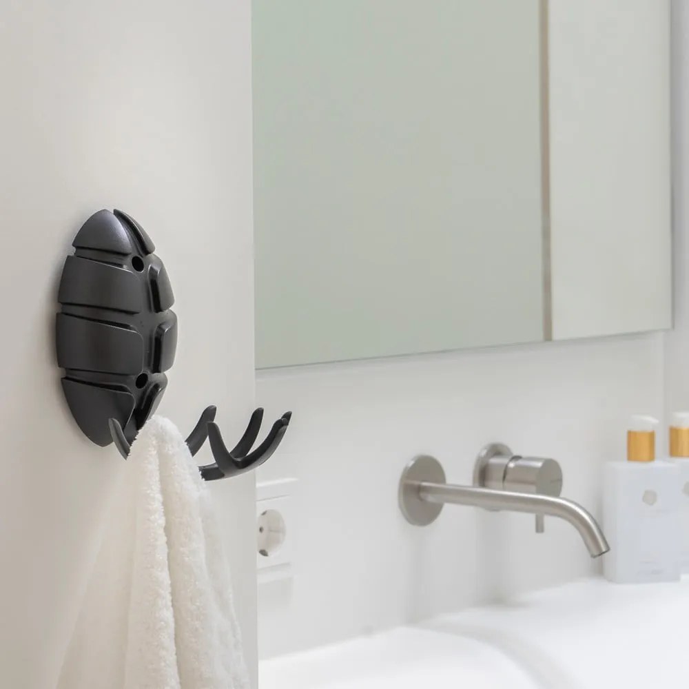 Fekete fali műanyag akasztó Bug – Spinder Design