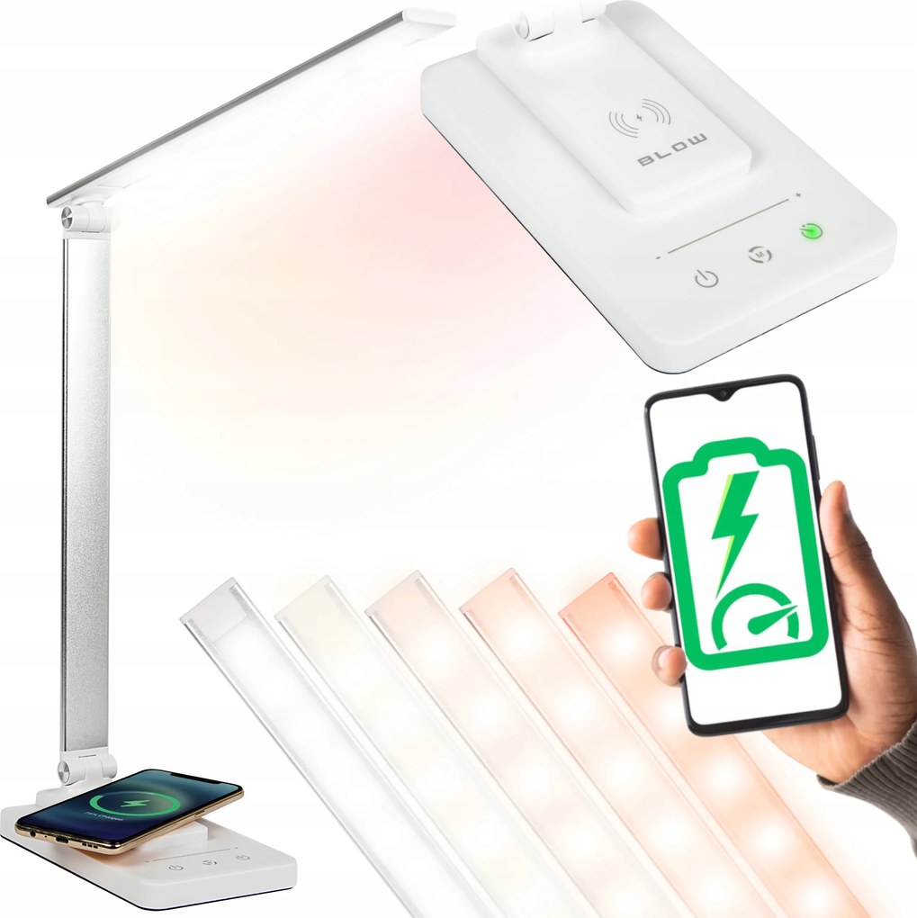 Asztali Lámpa Éjszakai Rajz Alumínium Led Indukciós Töltő Qi