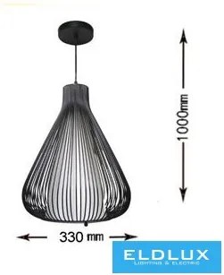 UNIVERSO Függeszték 1 x E27 Max.60W ∅330x1000mm IP20 fekete