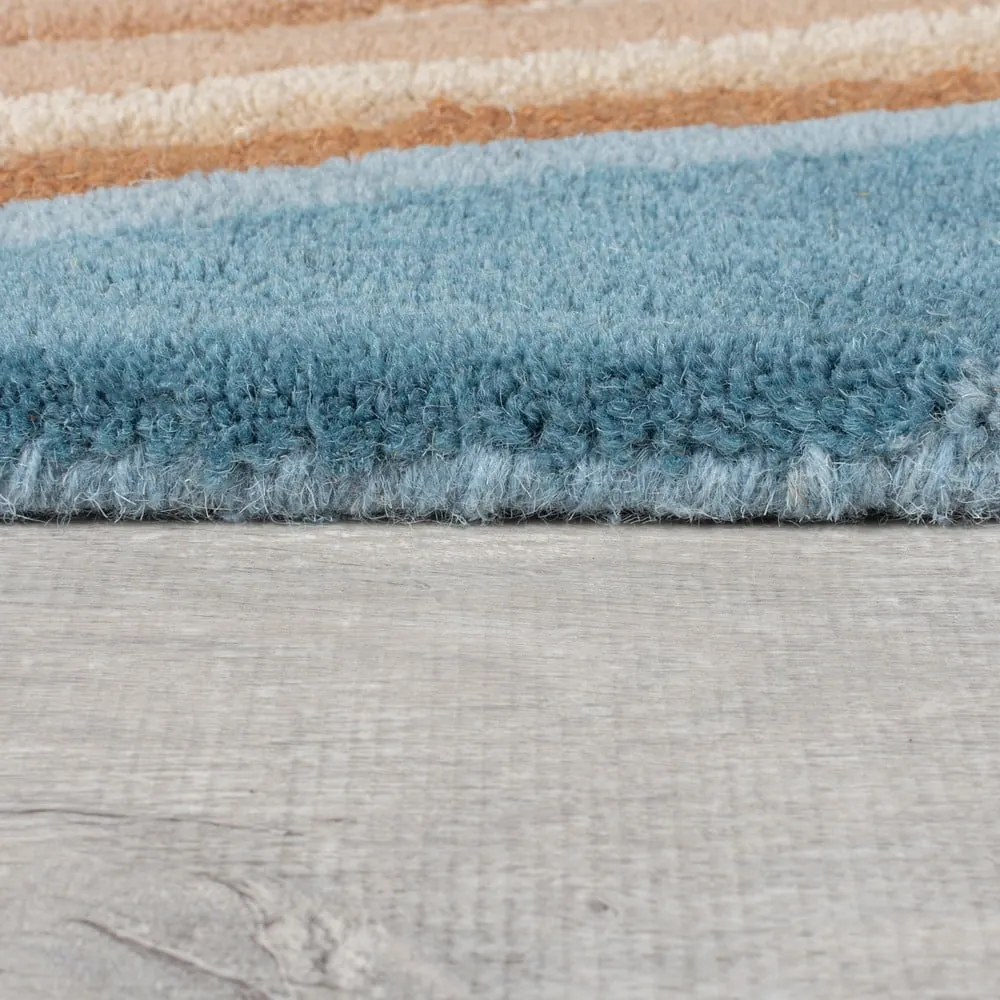 Kék kézi szövésű gyapjú szőnyeg 160x230 cm Abstract Flow – Flair Rugs