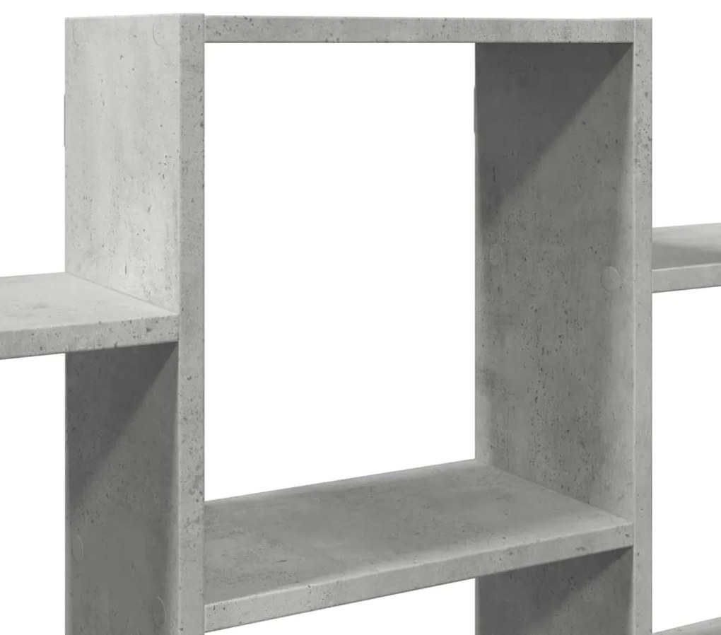 betonszürke szerelt fa fali polc 159 x 18 x 66 cm