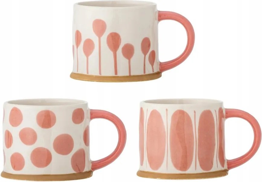 Bloomingville Linora Bögre 450 ml 3 db-os bögre szett Rózsaszín