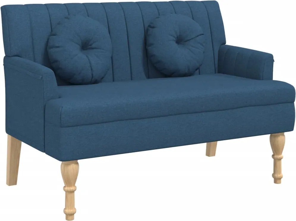 vidaXL kék szövetpad párnákkal 113x64,5x75,5 cm