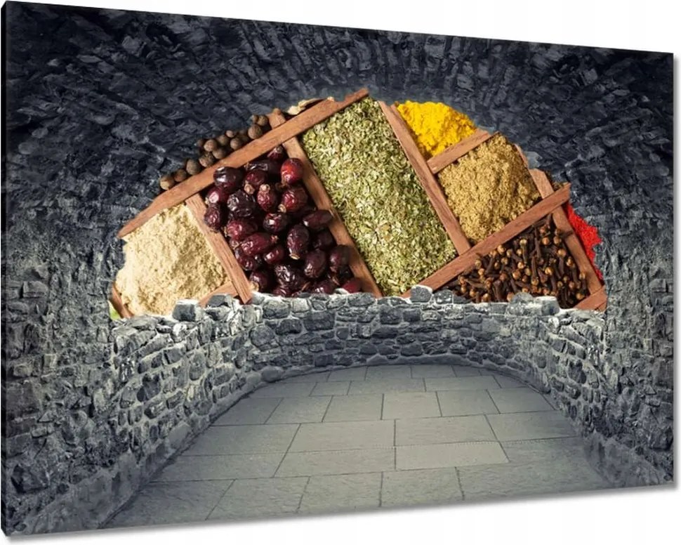 Festmények 120x80 Fűszerek dobozokban