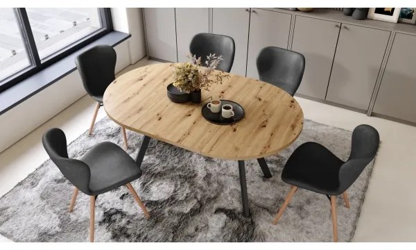 Étkezőasztal ARTUR artisan tölgy/fekete