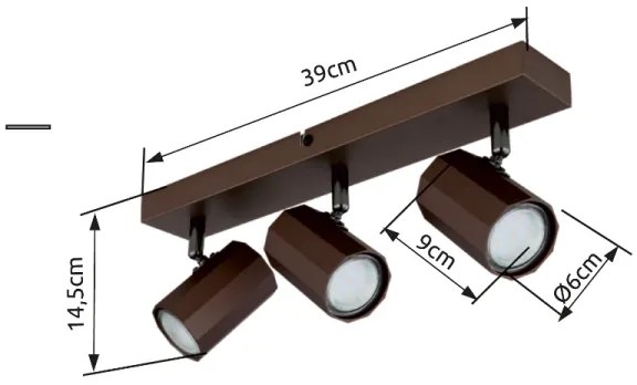Globo 57919-3 - Spotlámpa JAMES 3xGU10/25W/230V