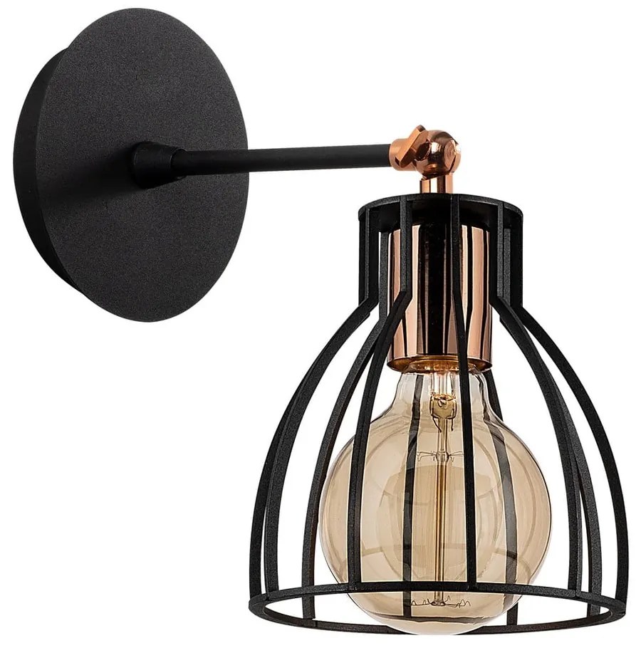 Fekete-bronzszínű fali lámpa ø 15 cm Kemah – Opviq lights