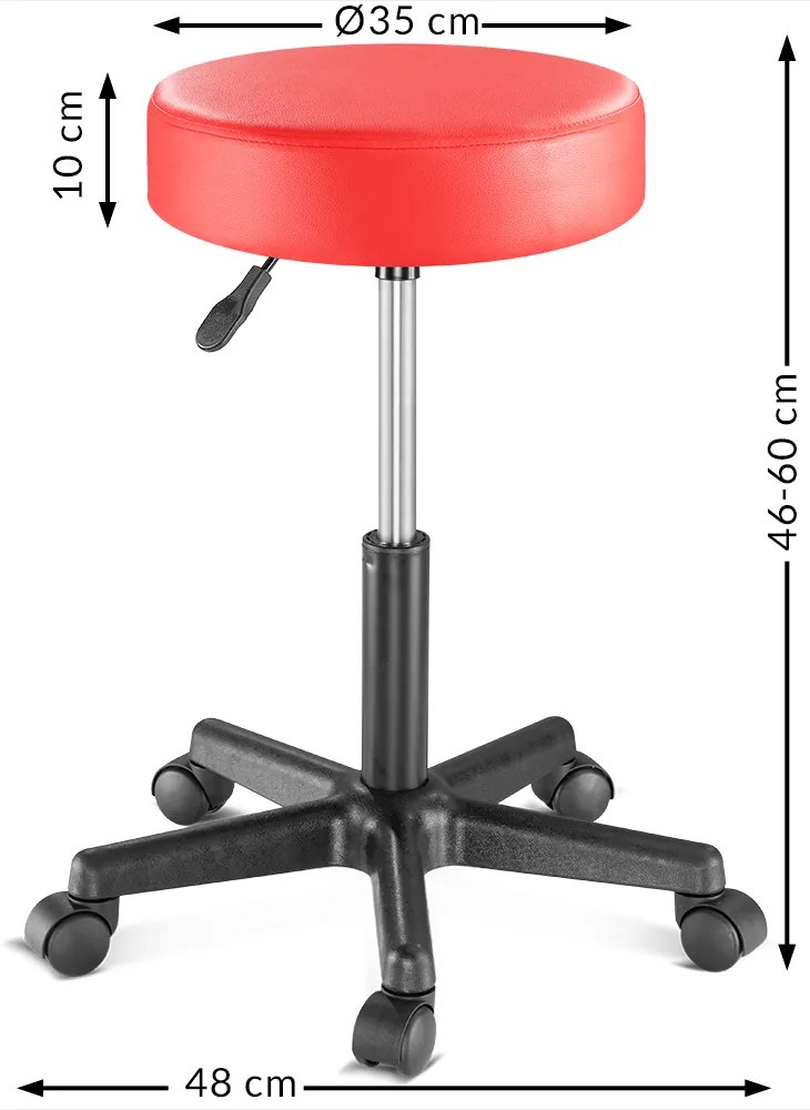 Casaria® Gurulós puff - piros