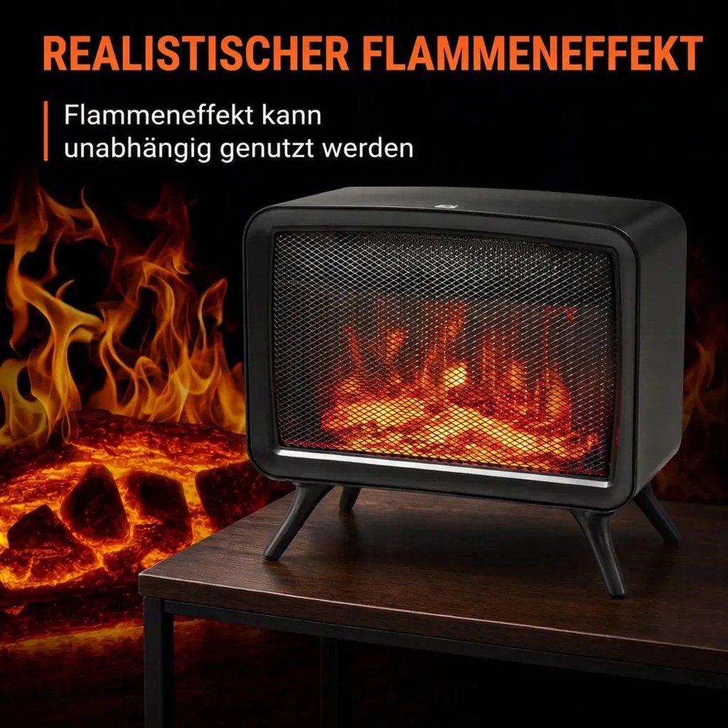 HOMCOM Elektromos Kandalló 800 1600W fűtővel, levehető aljzattal