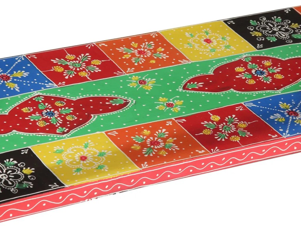 Színes Konzolasztal 100x30x75 cm Tömör Mangófából