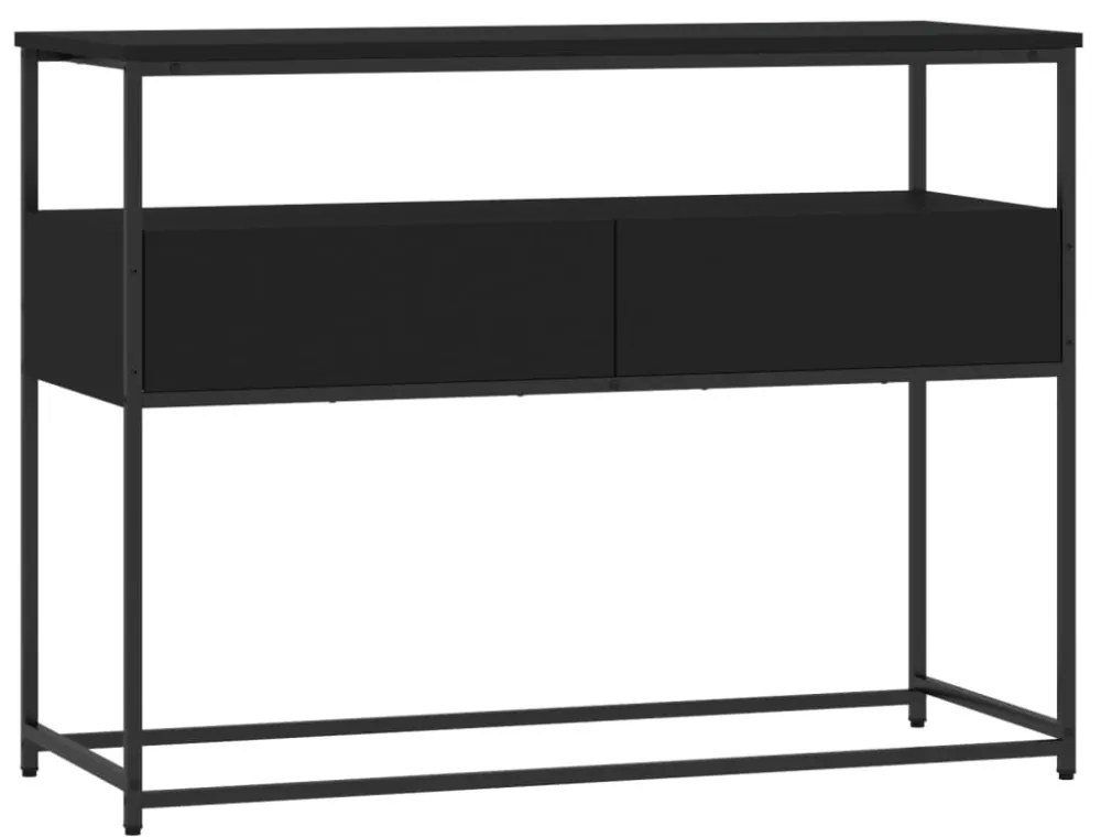 fekete szerelt fa tálalóasztal 100x40x75 cm