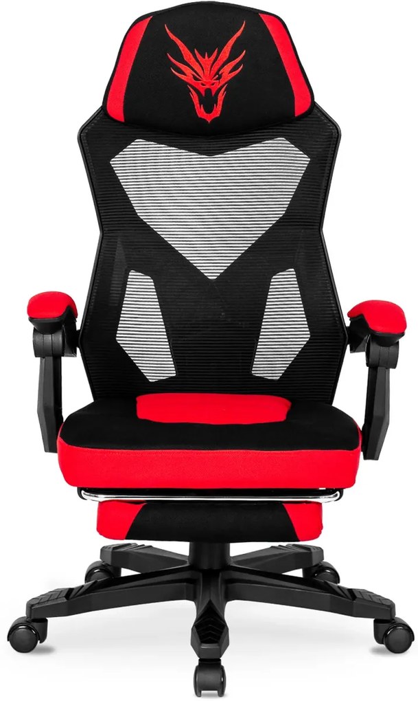 Gamer Forgószék Fekete/Piros Színben. Teherbírás: 150 kg. BING