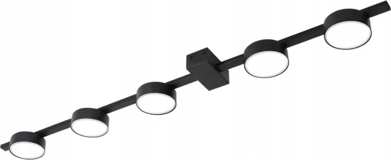 Joy fali-mennyezeti lámpa 5xGX53 fekete, izzók mellékelve