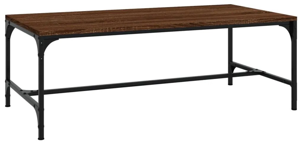 Barna tölgyszínű szerelt fa dohányzóasztal 100 x 50 x 35 cm