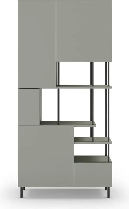 Zöldesszürke könyvespolc 84x175 cm Perla – Marckeric