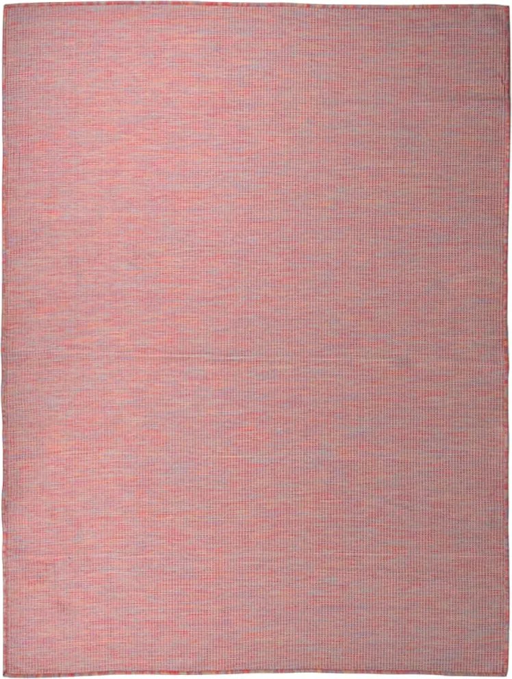 vidaXL piros lapos szövésű kültéri szőnyeg 120 x 170 cm