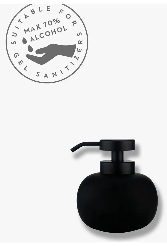 Fekete kerámia szappanadagoló 200 ml Lotus – Mette Ditmer Denmark