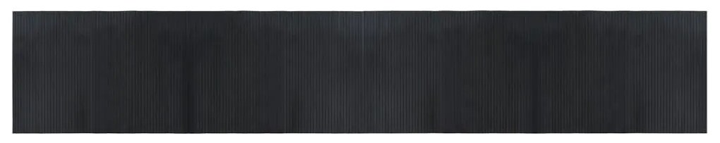 négyszögletű fekete bambusz szőnyeg 70 x 400 cm