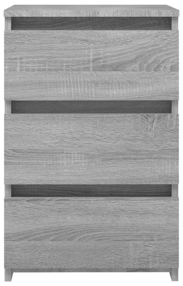 2 db szürke sonoma szerelt fa éjjeliszekrény 40x35x62,5 cm