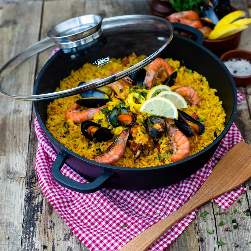 Elo 19632 Sütőedény üveg fedéllel és aromafogantyúval Alucast 32 cm, 32 cm