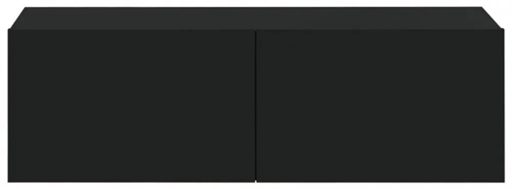 4 db fekete fali TV-szekrény 100 x 30 x 30 cm