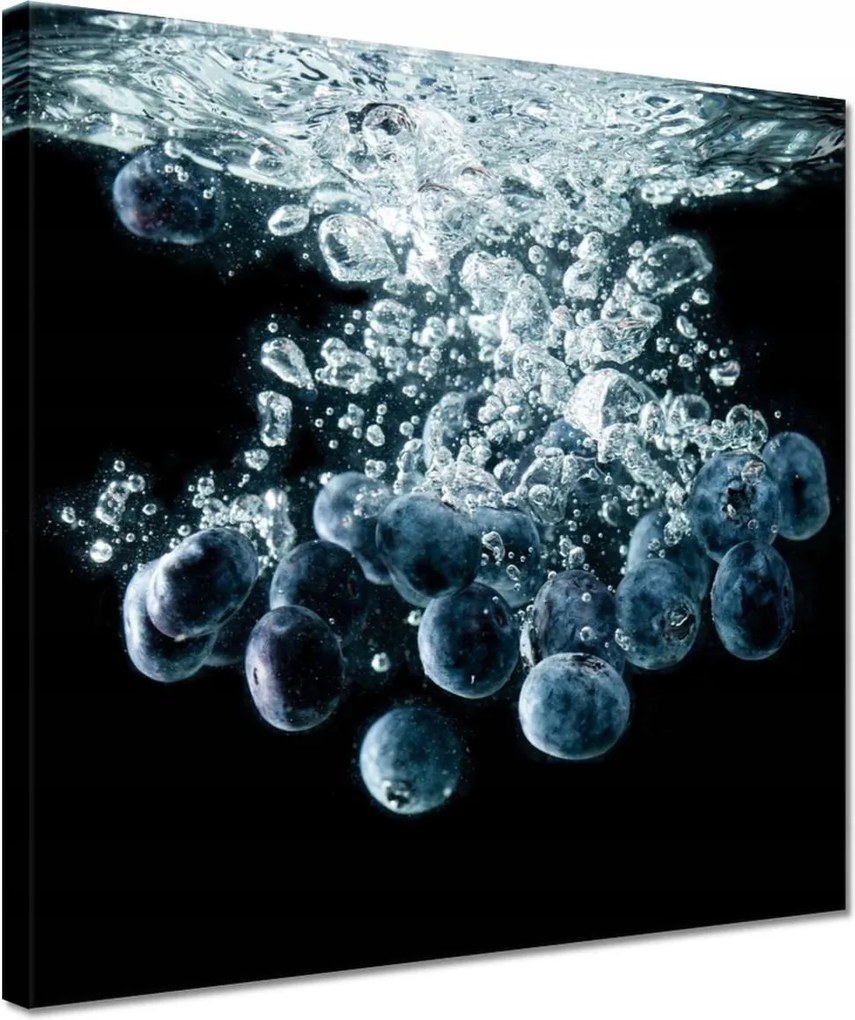 Vászonkép 30x30 Áfonya a vízbe esik