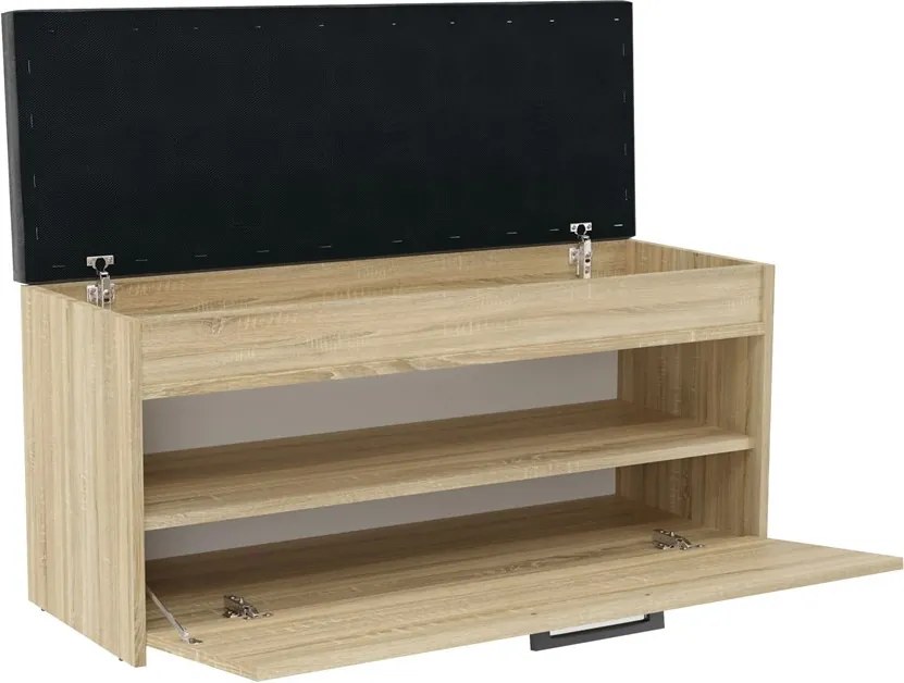 Aldabra Parma cipőtároló pad, 100x49x35 cm, sonoma
