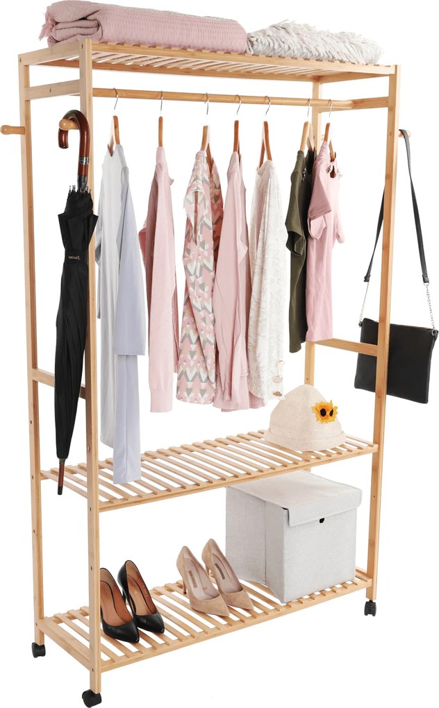 Szekrény szervező, természetes bambusz, MELAR