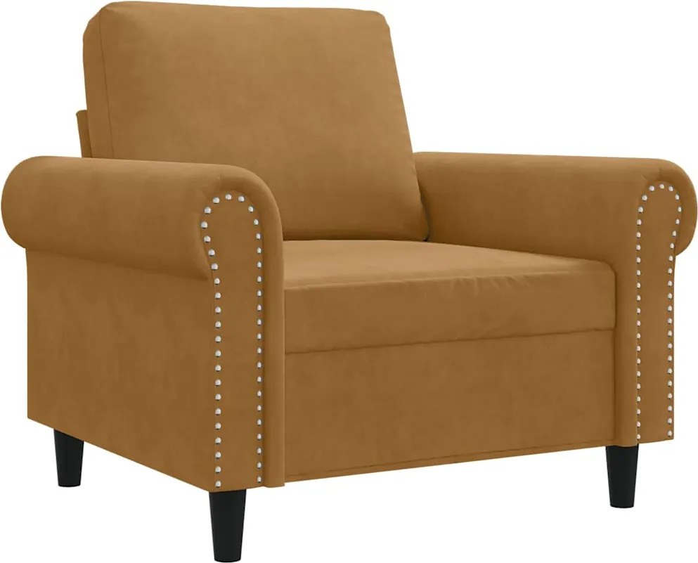 vidaXL barna bársony kanapéfotel 60 cm