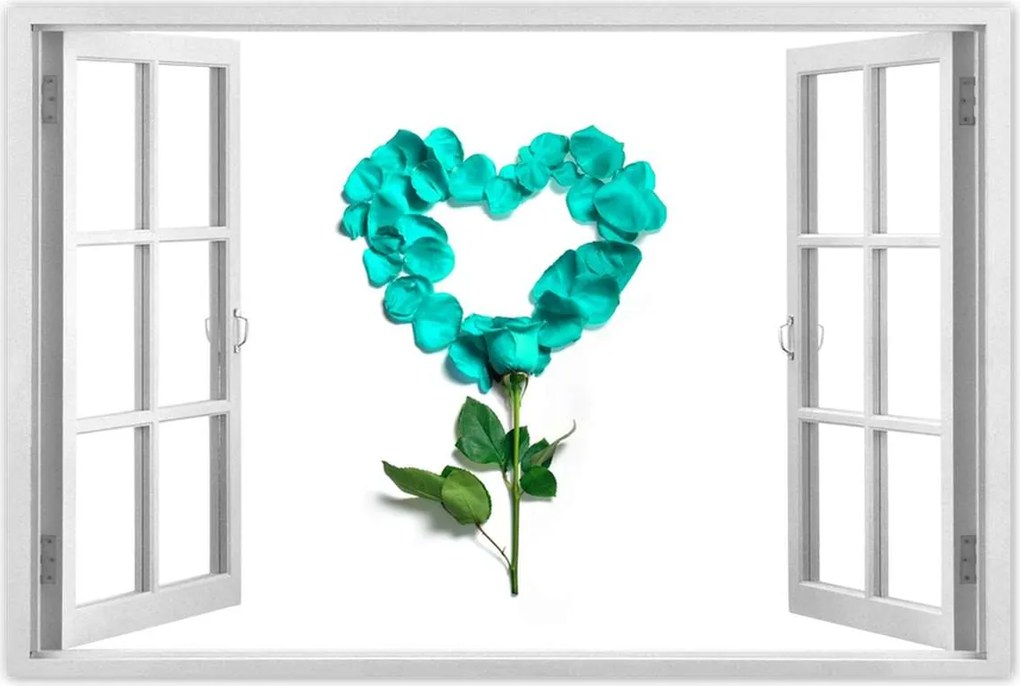 Poszter 60x40 Türkiz rózsa