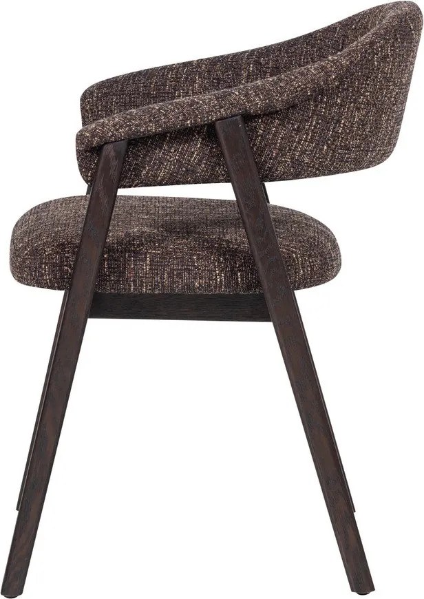 Sötétbarna kárpitozott karfás étkezőszék Tunar – WOOOD