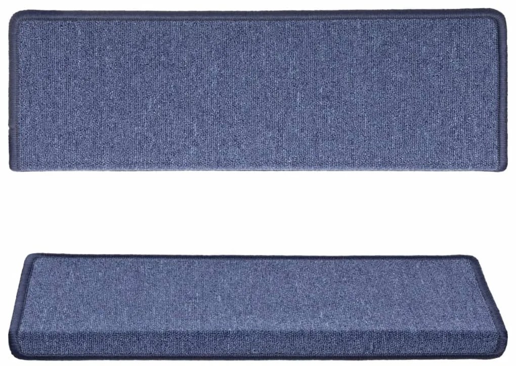 15 db kék lépcsőszőnyeg, téglalap alakú széllel, 65 x 21 x 4 cm