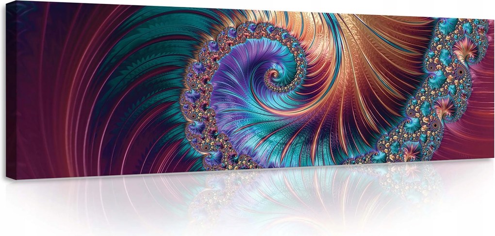 Vászonkép 145x45 Spirál Fraktál Absztrakt Minta Komplexitás Mélység Dinamika