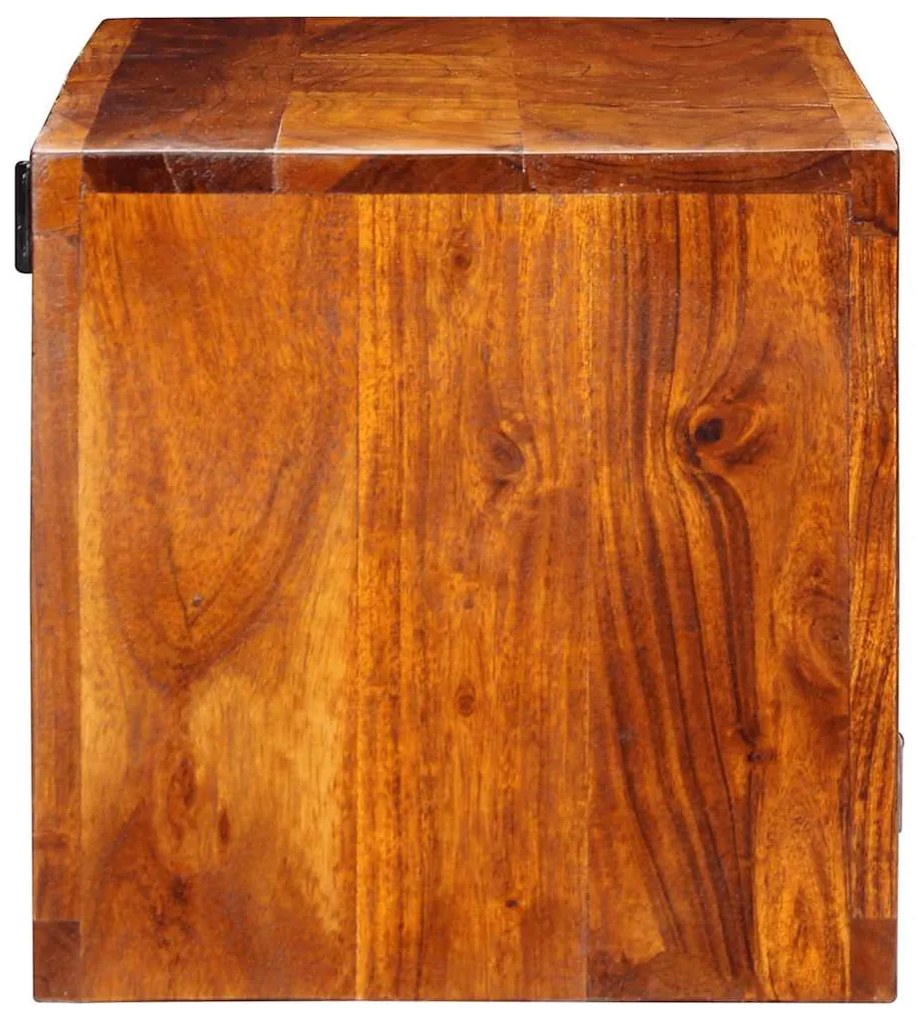 tömör akácfa többszínű falra szerelhető TV-szekrény 90x30x30 cm