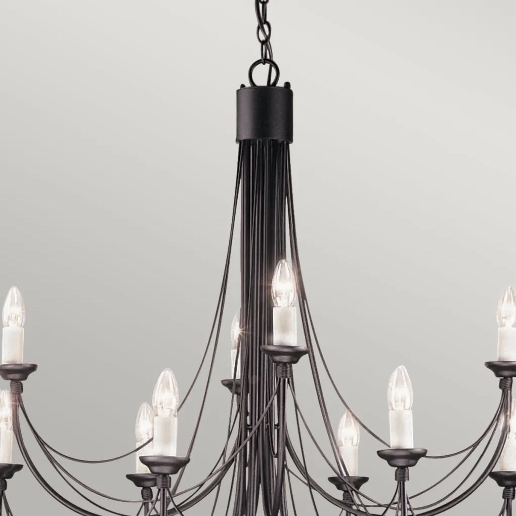 ELSTEAD CB12-BLACK CARISBROOKE Klasszikus Csillár Fekete E14 IP20