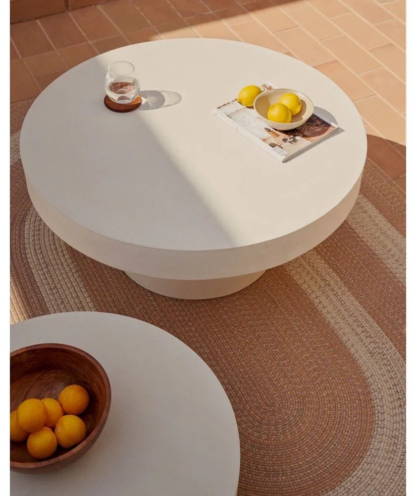 Beton kerek kerti dohányzóasztal ø 66 cm Aiguablava – Kave Home