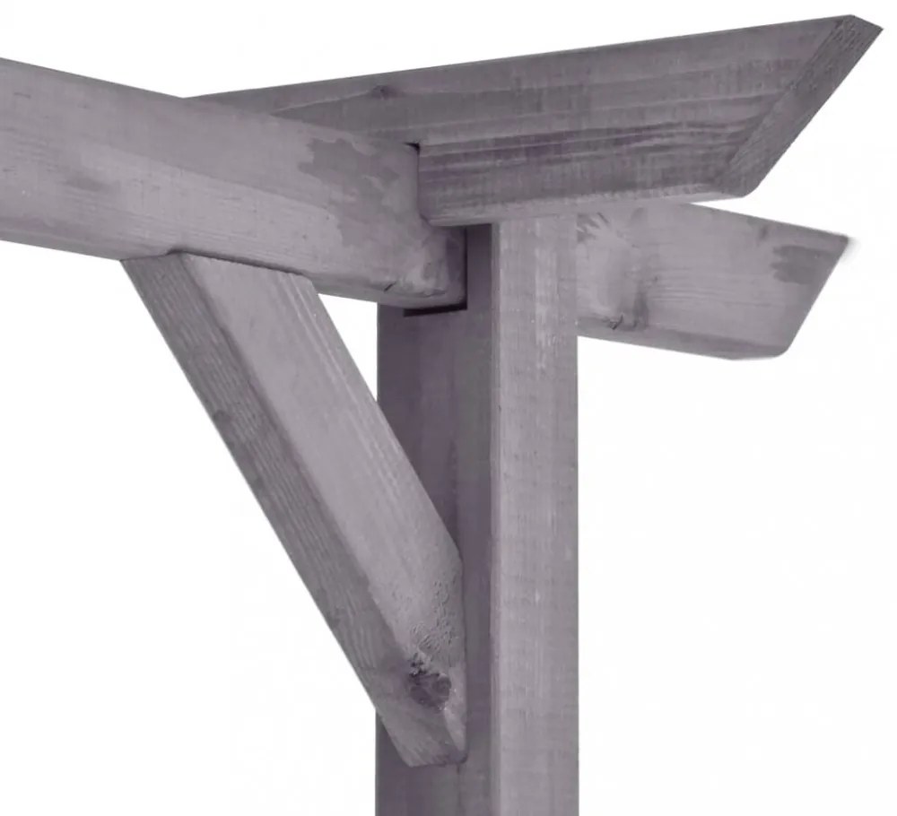 szürke impregnált fenyőfa kerti pergola 400 x 40 x 205 cm