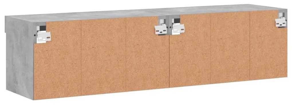 2 db betonszürke TV-szekrény LED-világítással 60 x 30 x 30 cm