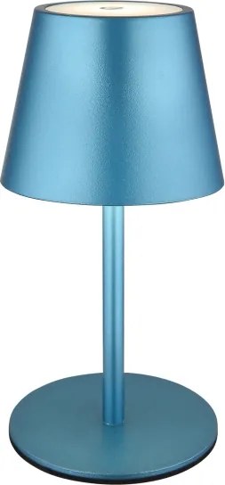 Globo 58488BL-LED VANNIE, fényerőszabályozható érintésvezérelt tölthető kültéri asztali lámpa 3W/5V IP54 1800mAh kék