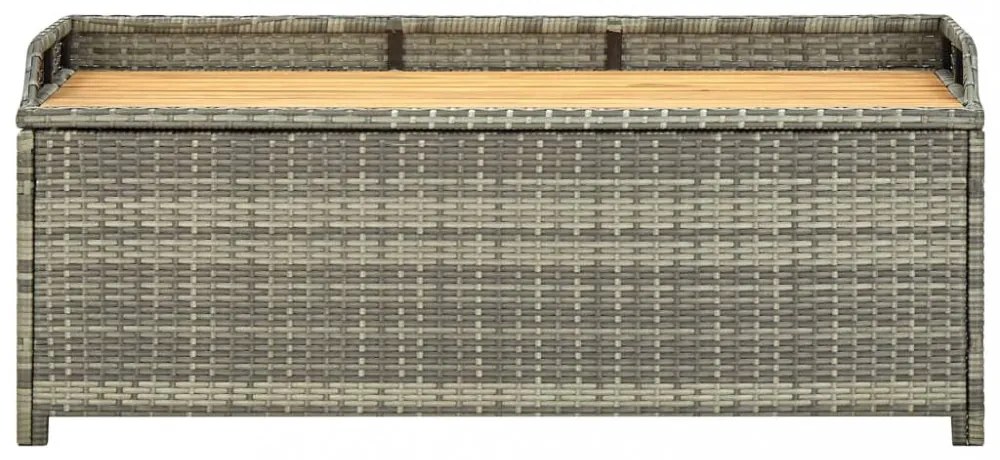 szürke polyrattan kerti tárolópad 120 cm