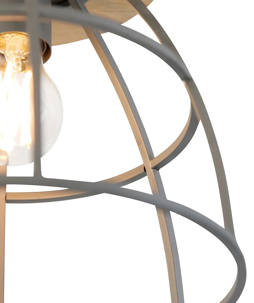 Okos mennyezeti lámpa sötétszürke fával, WiFi E27-tel - Arthur