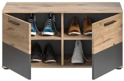 Mason cipőtároló pad nox tölgy - bazaltszürke