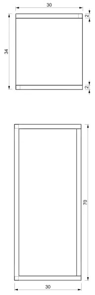 Virágállvány 70x30x34 cm fekete