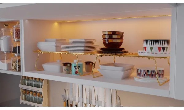 Polcrendező 42x19 cm arany