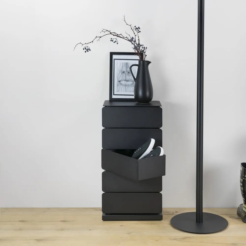 Fekete fém komód 37x72,5 cm Joey – Spinder Design