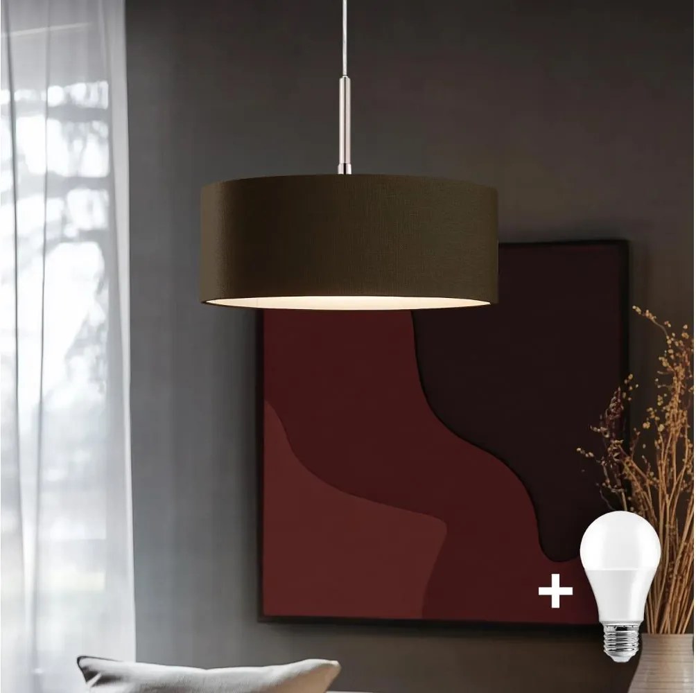 Eglo - LED csillár kábelen TUNJA 1xE27/60W/230V barna